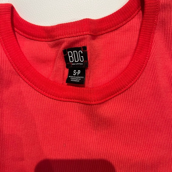 BDG Bright Red Ribbed Top - Picture 3 of 3